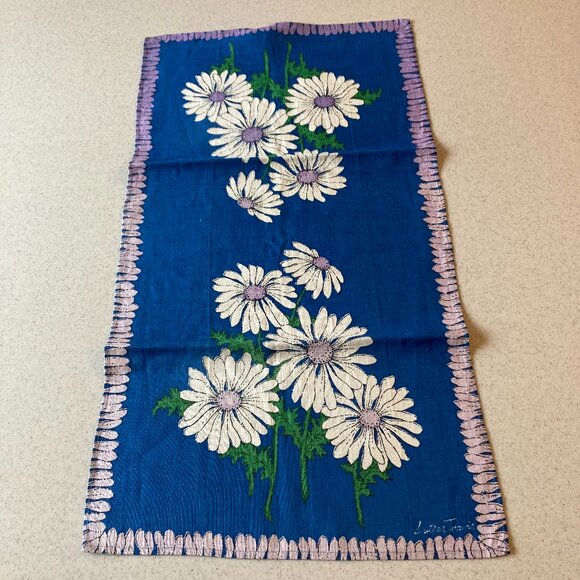 Vintage Linen Tea Towel, Buffet Scarf, Table Runner Centerpiece, or Framed Art - Picture 2 of 14